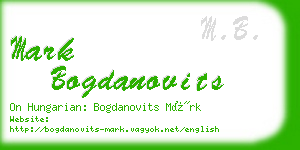 mark bogdanovits business card